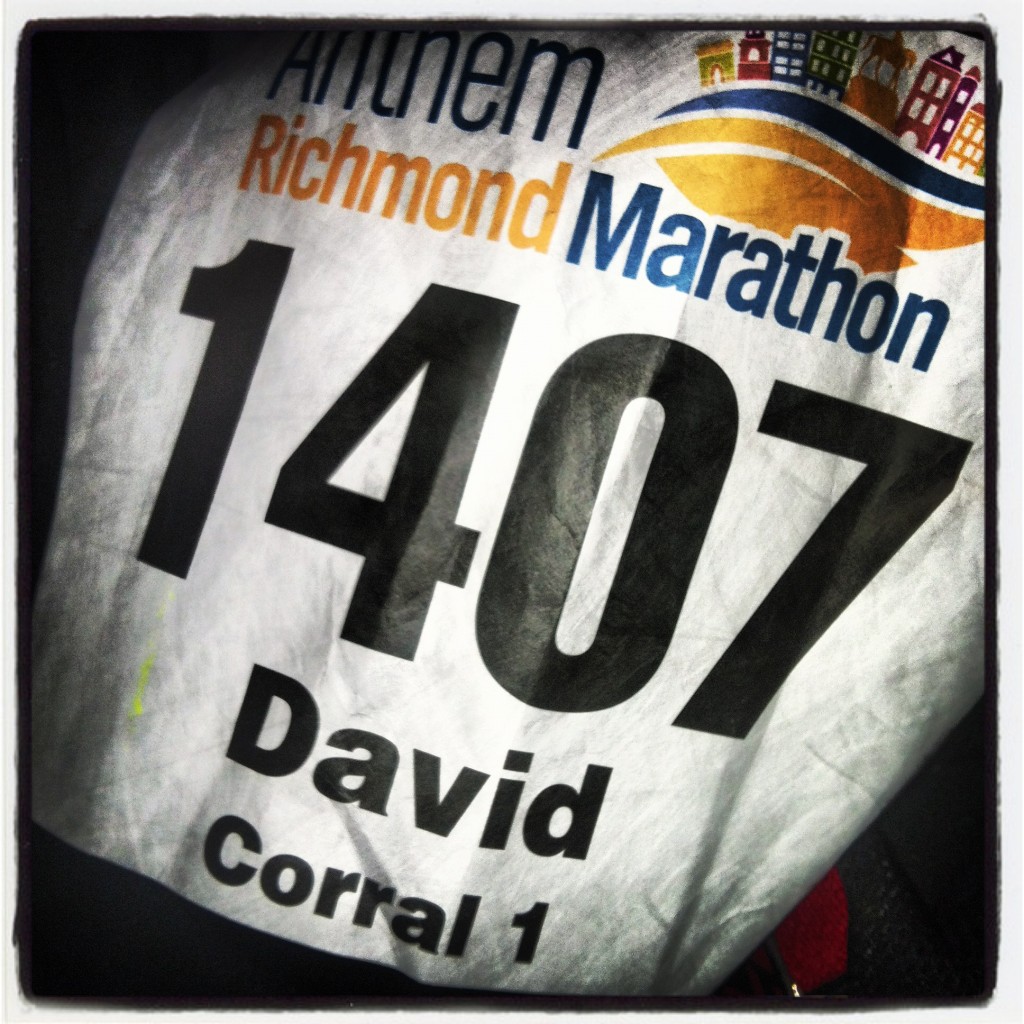 Richmond Marathon bib 2012 Richmond Marathon bib