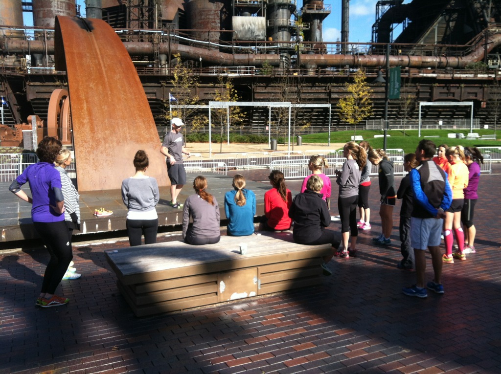 Bloggers at the Altra clinic.