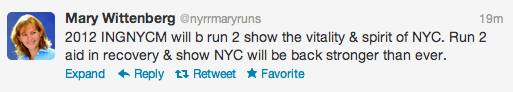 NYRR, NYCM, twitter